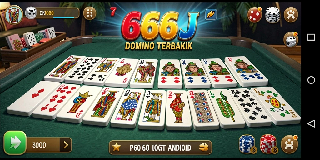 Tampilan gameplay menarik dari 666J untuk permainan Domino.