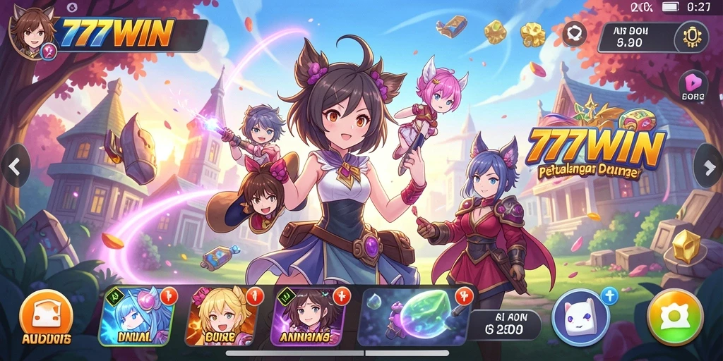 Screenshot 777WIN menunjukkan aksi seru dalam pertarungan Anime.