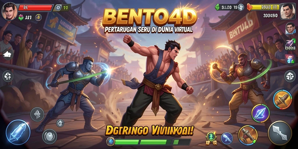 Screenshot gameplay BENTO4D menampilkan pertarungan epik antar karakter.