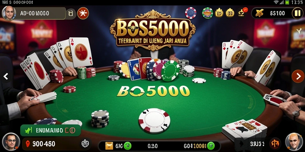 Tampilan gameplay menarik dari BOS5000 yang menampilkan aksi Poker.