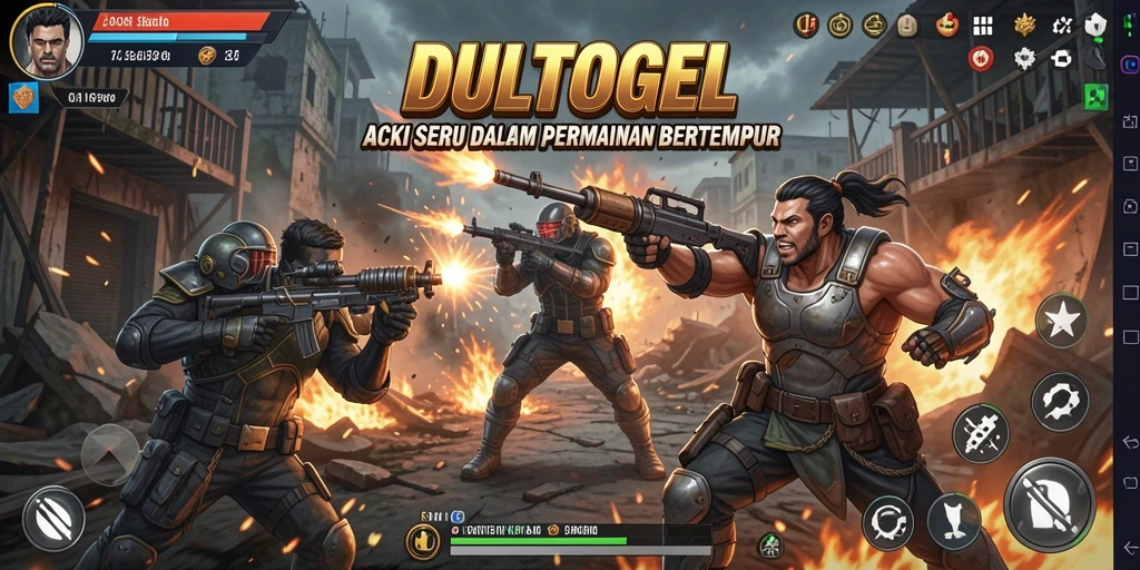 Screenshot gameplay DULTOGEL menampilkan aksi penuh adrenalin.