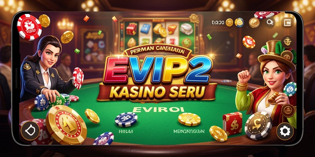 Screenshot utama EVIP2 menampilkan gameplay kasino yang seru dan interaktif.