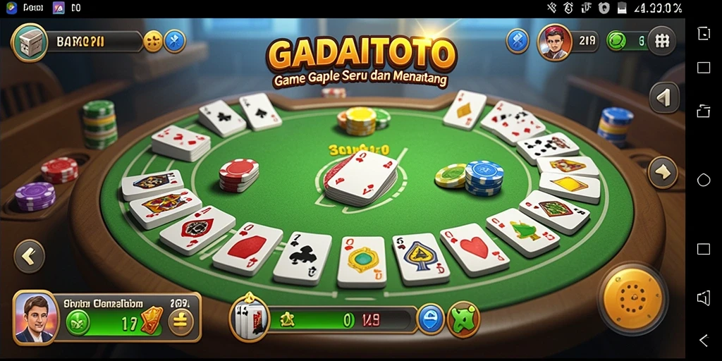 Screenshot GADAITOTO menampilkan permainan Gaple yang seru.