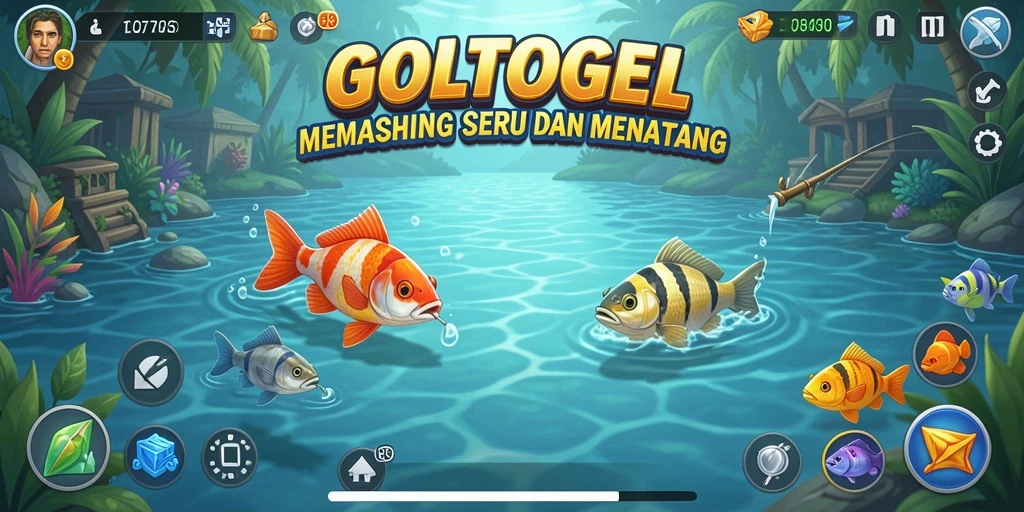 Screenshot utama GOLTOGEL menampilkan gameplay memancing yang menantang.