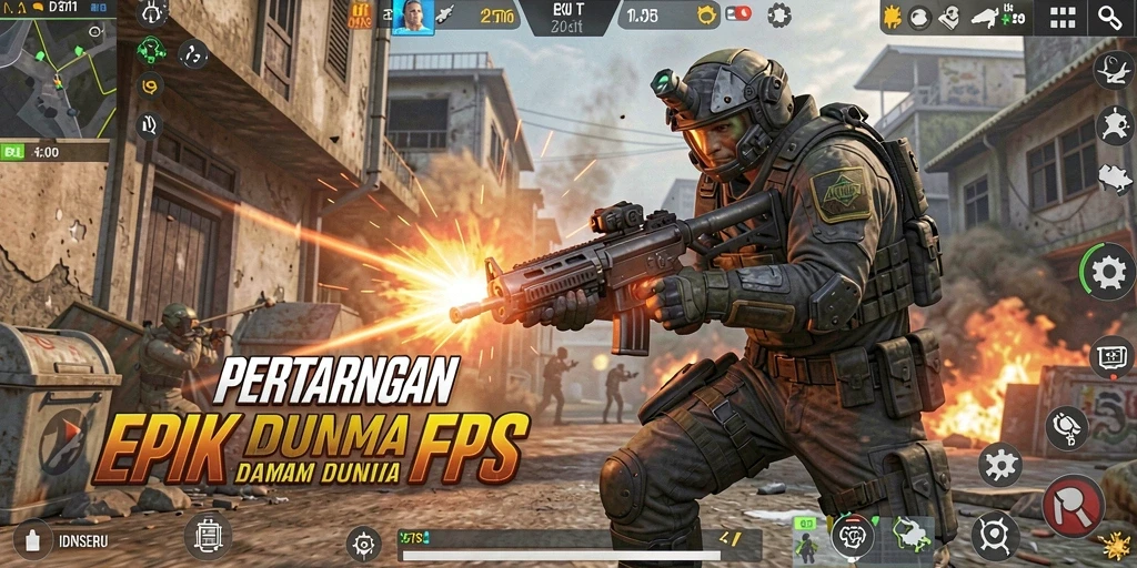 Gameplay intens dalam IDNSERU, penuh aksi dan strategi.