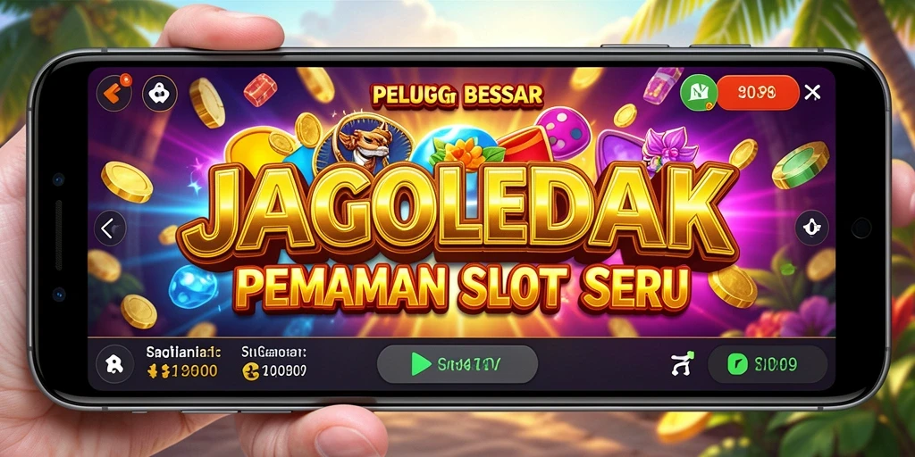 Screenshot utama JAGOLEDAK menunjukkan permainan Slot yang menarik dan penuh warna.
