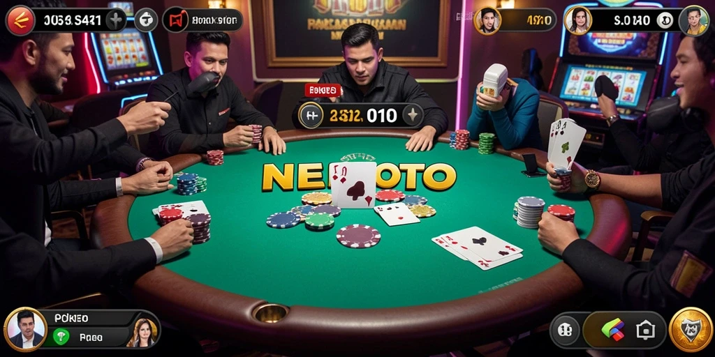Tangkapan layar gameplay NEOTOTO yang menampilkan aksi poker yang mendebarkan.