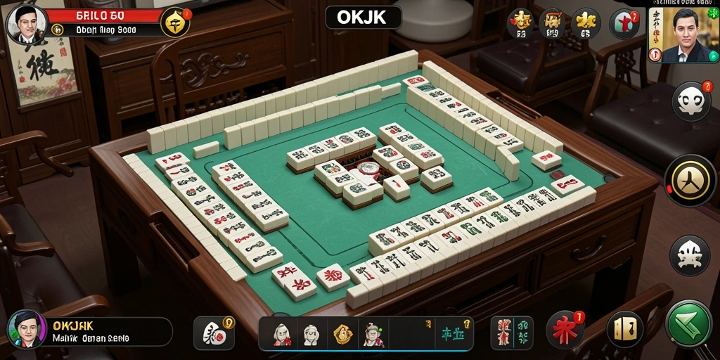 Tampilan gameplay menarik dari permainan Mahjong OKJK