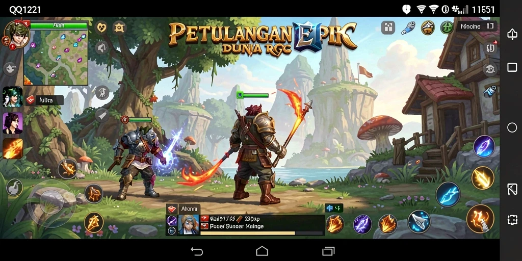 Tampilan gameplay <strong>QQ1221</strong> yang memukau dengan aksi pertarungan seru.