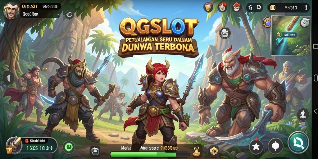 Tangkapan layar gameplay QQSLOT menunjukkan dunia terbuka yang indah.