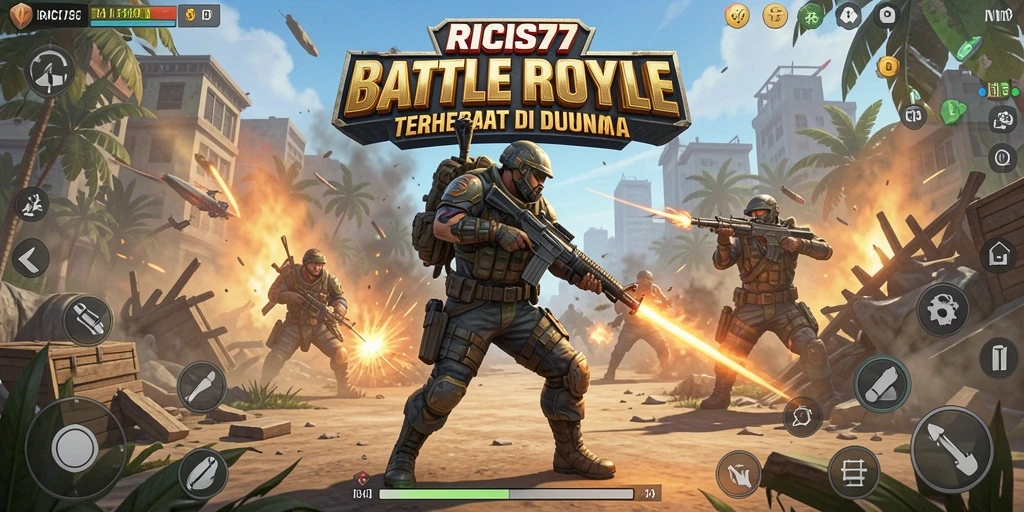 Tangkapan layar menunjukkan aksi intens di RICIS77 Battle Royale.