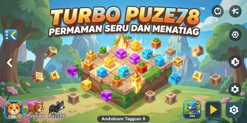 Tampilan gameplay utama <strong>TURBO78</strong> yang menampilkan tantangan puzzle yang menarik.