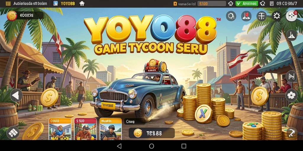 Tampilan gameplay <strong>YOYO88</strong> menunjukkan strategi dan manajemen bisnis yang menarik.